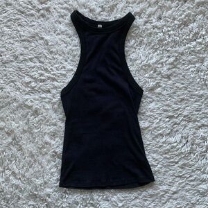 Free People black ribbed high neck tank top